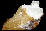Golden Calcite Crystal with Sphalerite and Barite - Elmwood Mine #71921-4